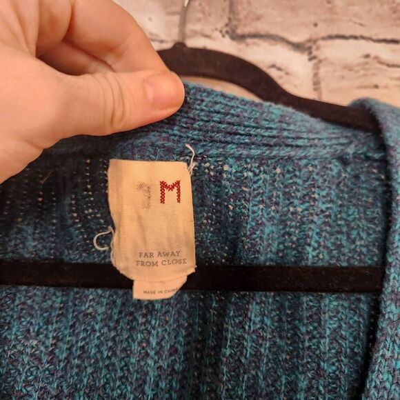 Anthropologie Far Away From Close Knit Cardigan Fisherman Sweater Women Medium - Picture 4 of 10